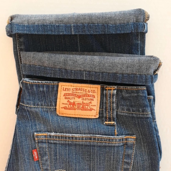 Levi's 525 Boot Cut blue jeans 8 Short - Picture 6 of 8